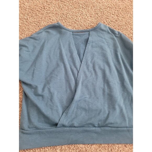 Nike Dry Versa Open Cage Back Lounge Sweatshirt Blue XXL 2XL Wmn LS Lagenlook - Picture 8 of 13